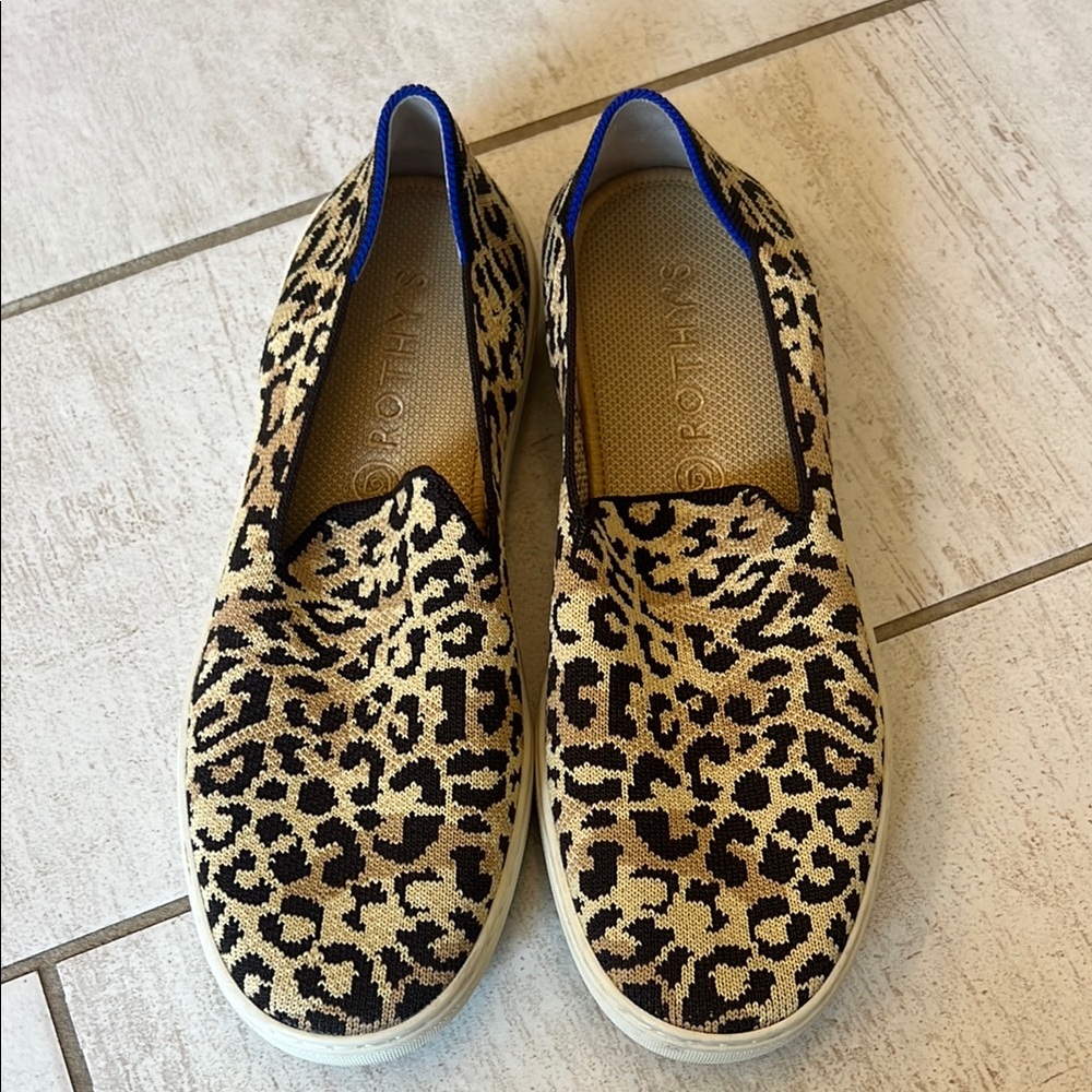Rothy's Women's Leopard Print the original slip on sneaker 8.5
